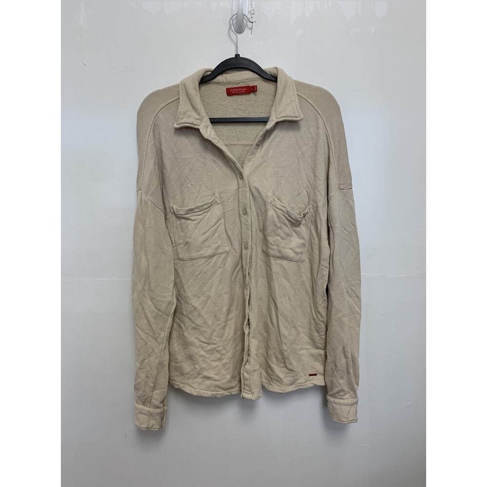 N:Philanthropy Terry Cloth Button Up Shirt Blouse Large